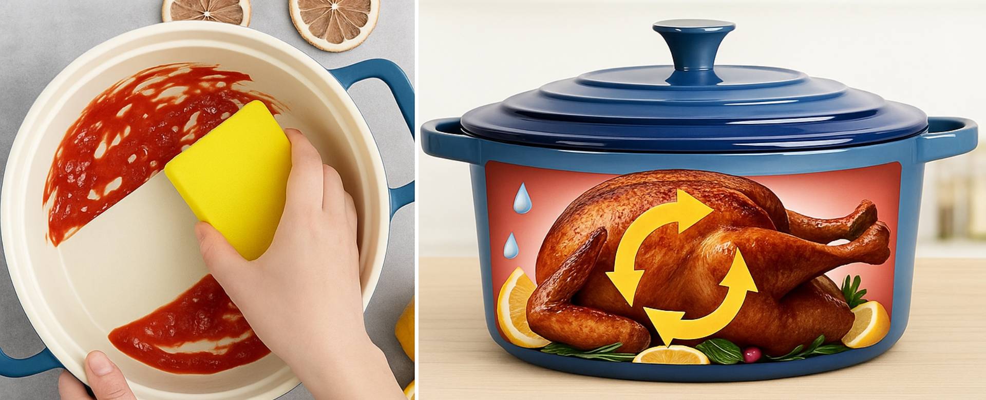 Enameled cast iron pot